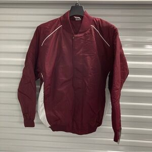 Russell Athletic Burgundy and White Bomber Jacket